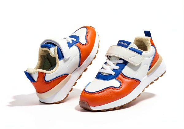 Kids Walking Shoes Storybook Faux Leather Orange-5