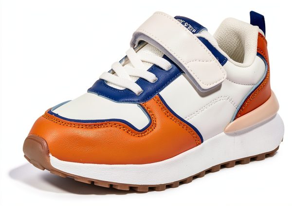 Kids Walking Shoes Storybook Faux Leather Orange-0
